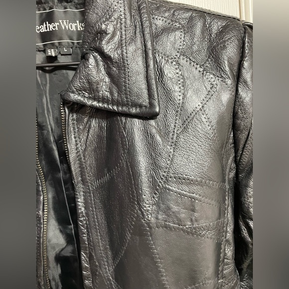 Genuine Leather patchwork Jacket PTP 19.5” - Picture 7 of 17